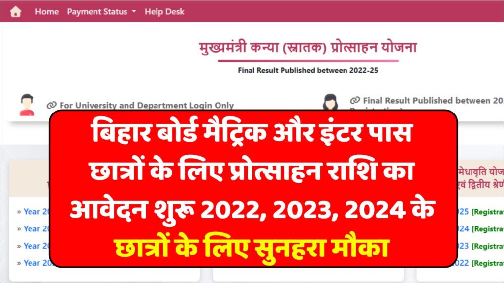 Bihar Matric Inter Scholarship 2022, 2023 & 2024 Re-Open